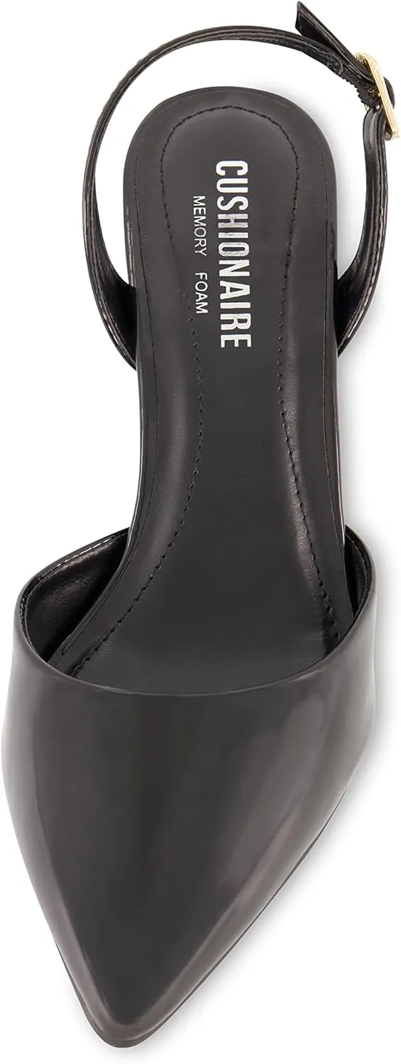 CUSHIONAIRE Women's Petula Sling Back Dress Pump  Memory Foam, Wide Widths Available