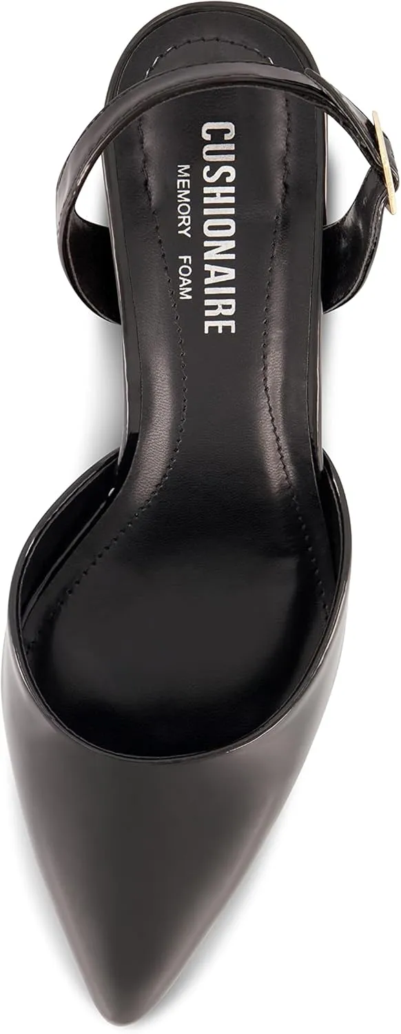 CUSHIONAIRE Women's Petula Sling Back Dress Pump  Memory Foam, Wide Widths Available