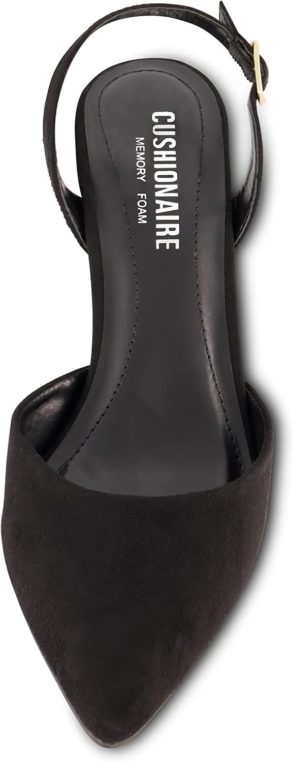 CUSHIONAIRE Women's Petula Sling Back Dress Pump  Memory Foam, Wide Widths Available