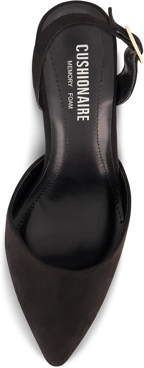 CUSHIONAIRE Women's Petula Sling Back Dress Pump  Memory Foam, Wide Widths Available