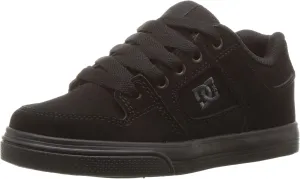 DC Pure Elastic Skate Shoe, Black, 2 US Unisex Little Kid