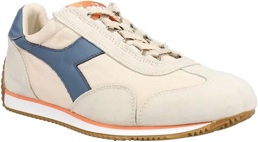 Diadora Mens Equipe H Canvas Stone Wash Lace Up Sneakers Shoes Casual - Off White