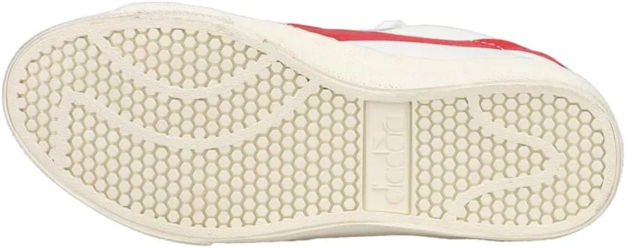 Diadora Mens Melody Leather Dirty Lace Up Sneakers Shoes Casual - Red, White