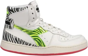 Diadora Womens Mi Basket H Animalier High Sneakers Shoes Casual - White