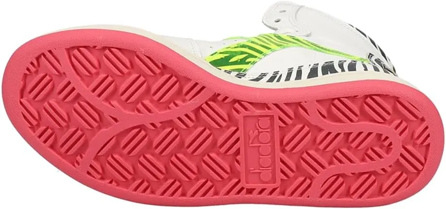 Diadora Womens Mi Basket H Animalier High Sneakers Shoes Casual - White