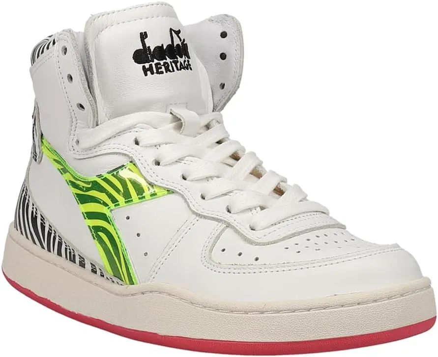 Diadora Womens Mi Basket H Animalier High Sneakers Shoes Casual - White