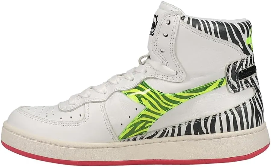 Diadora Womens Mi Basket H Animalier High Sneakers Shoes Casual - White