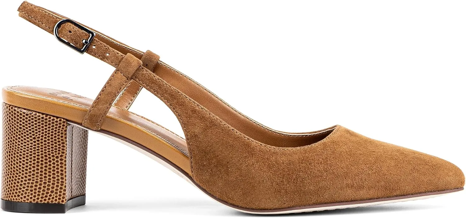 Donald Pliner Women’s SHANIE Slingback Pump Heel, 2" Block Heel Shoes for Comfort, Women’s Heels with Padded Insole