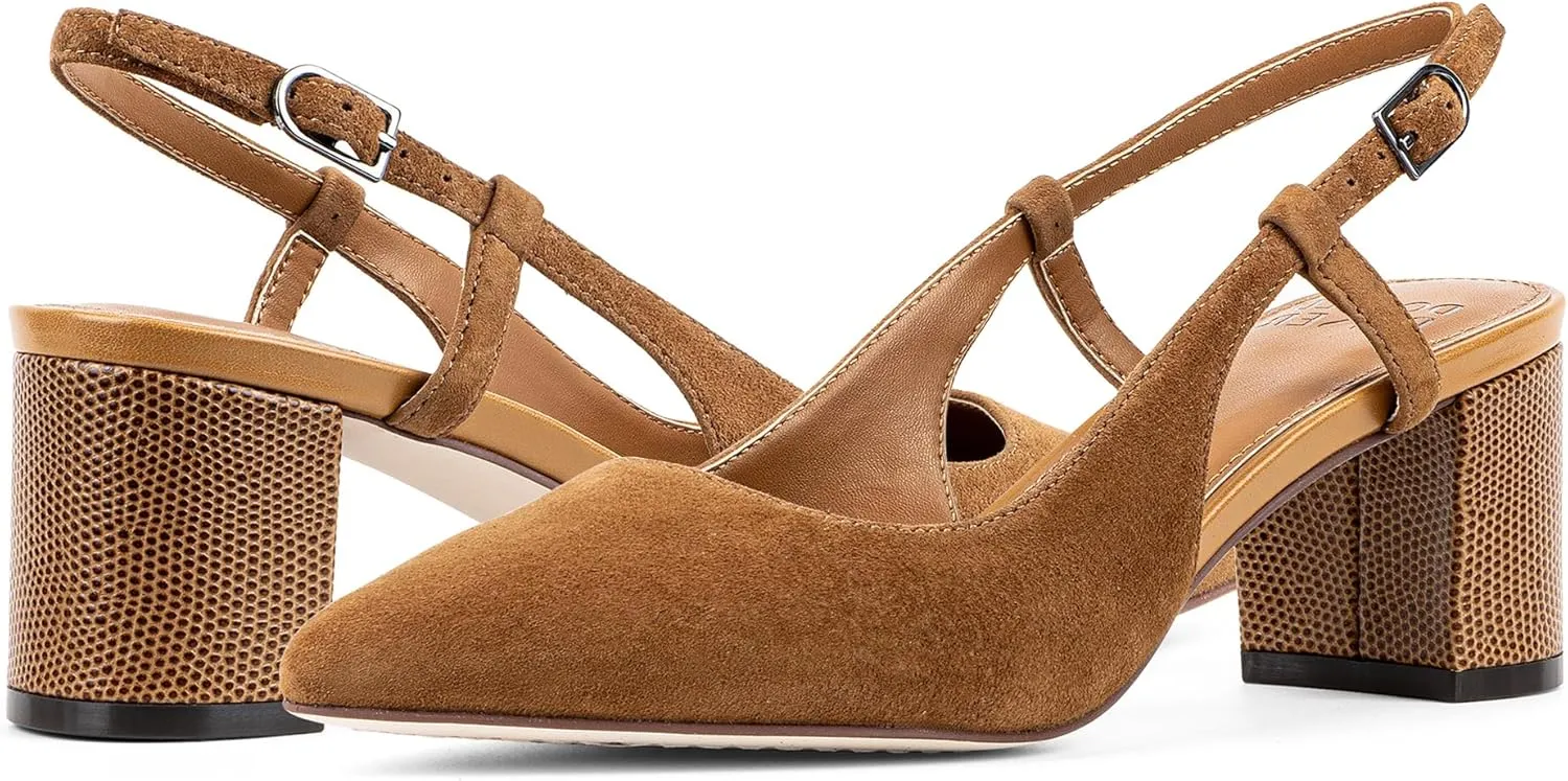Donald Pliner Women’s SHANIE Slingback Pump Heel, 2" Block Heel Shoes for Comfort, Women’s Heels with Padded Insole