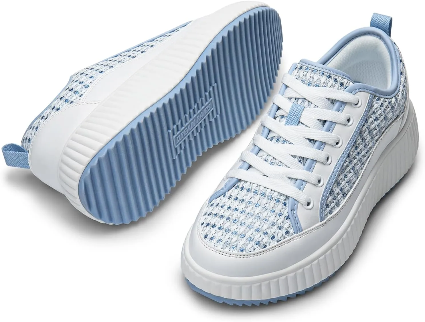 DREAM PAIRS Women Platform Chunky Lightweight Comfortable Casual Lace-Up Sky Walking Fashion Sneakers