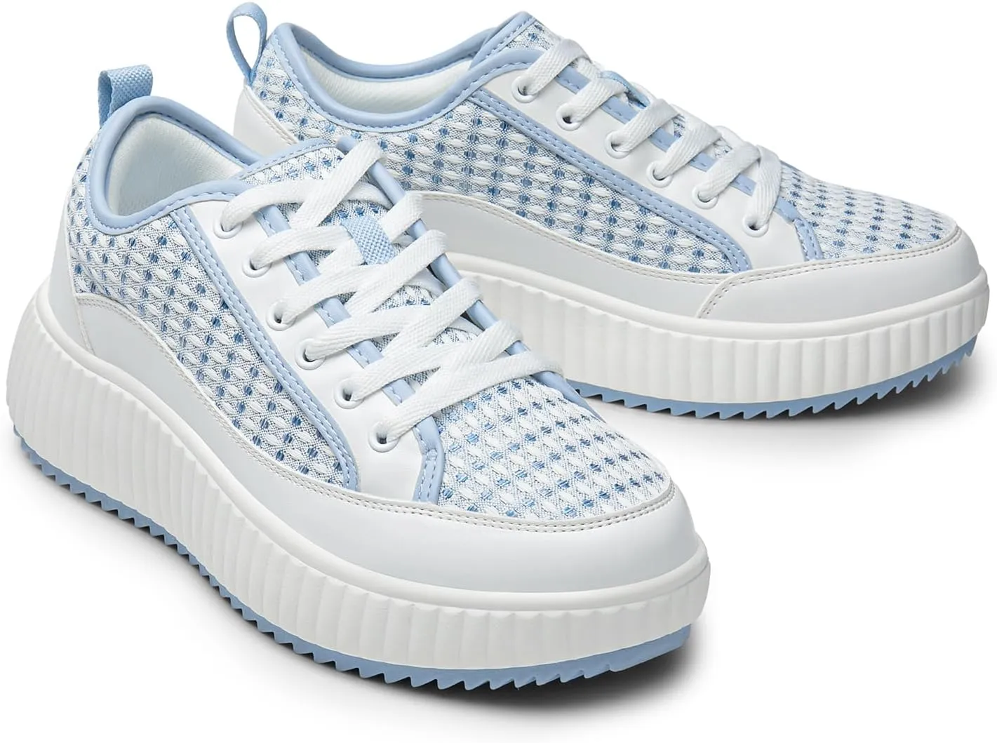 DREAM PAIRS Women Platform Chunky Lightweight Comfortable Casual Lace-Up Sky Walking Fashion Sneakers