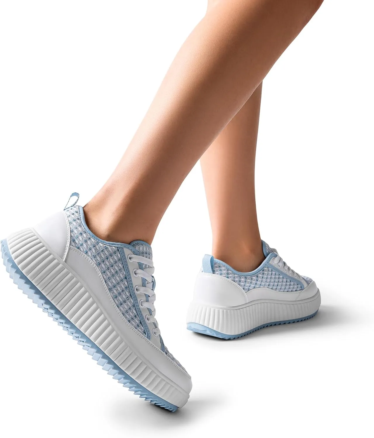 DREAM PAIRS Women Platform Chunky Lightweight Comfortable Casual Lace-Up Sky Walking Fashion Sneakers
