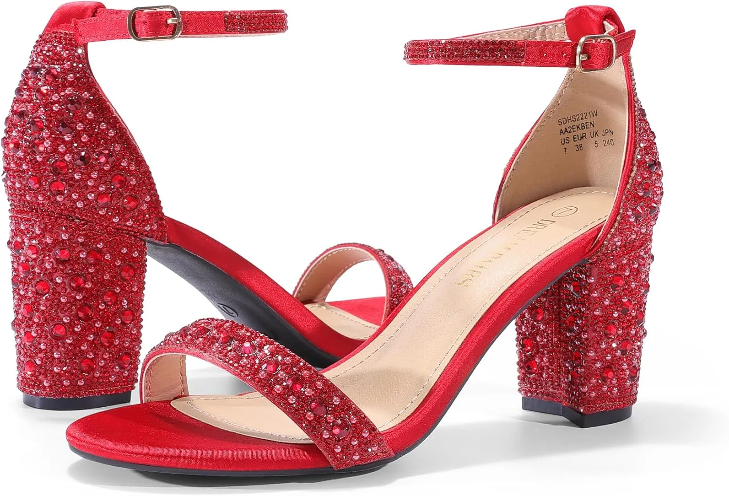 DREAM PAIRS Women's Chunk Low Heel Pump Sandals