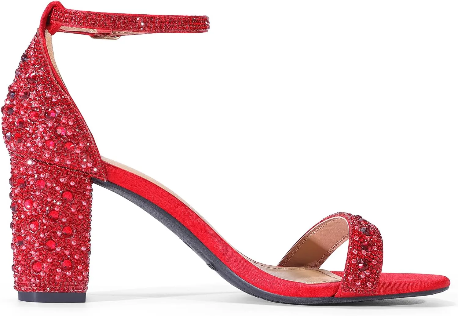 DREAM PAIRS Women's Chunk Low Heel Pump Sandals