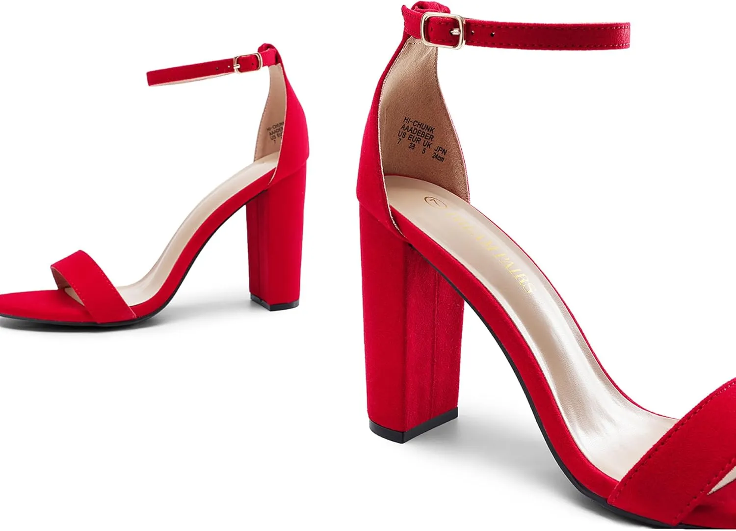 DREAM PAIRS Women's Hi-Chunk High Heel Pump Sandals