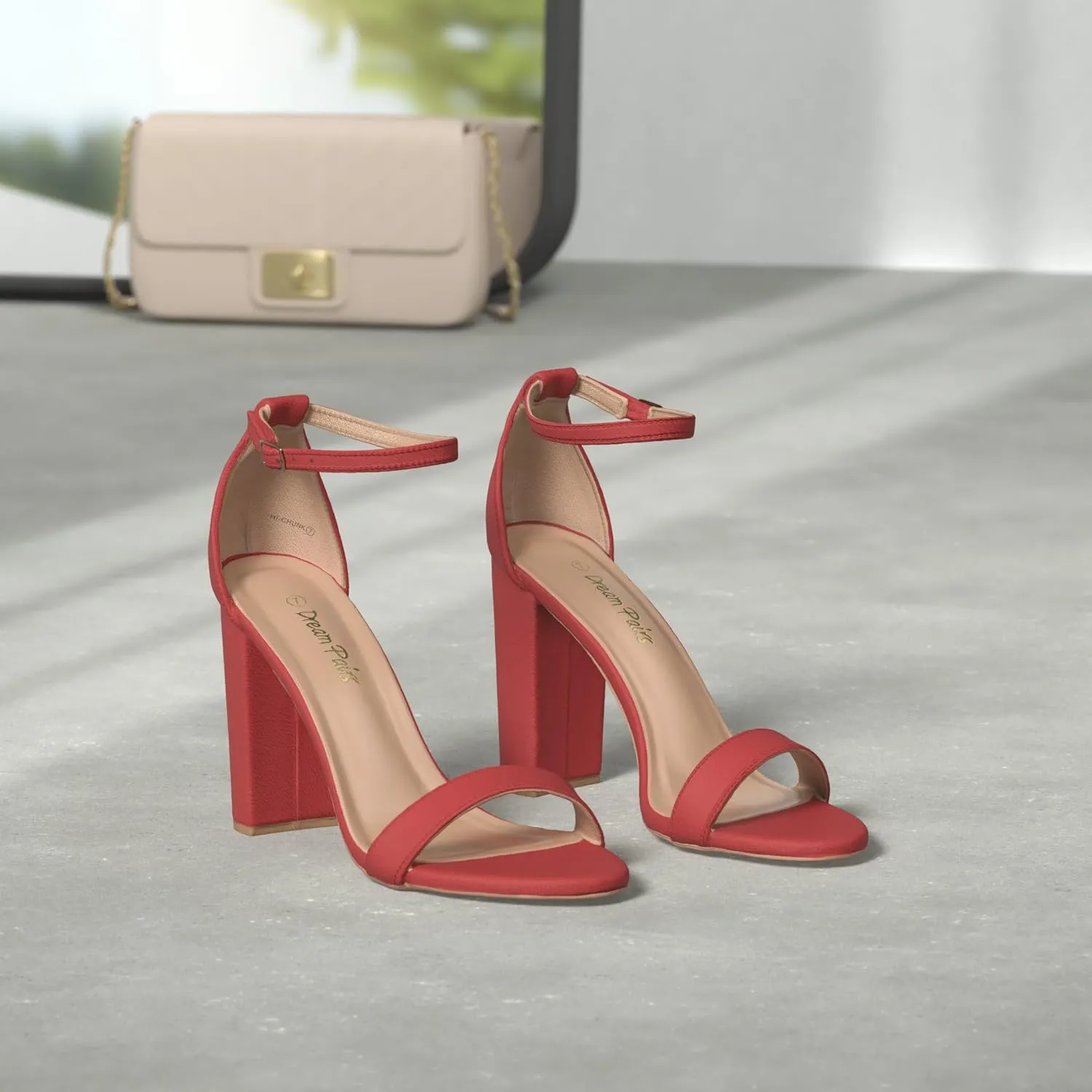 DREAM PAIRS Women's Hi-Chunk High Heel Pump Sandals