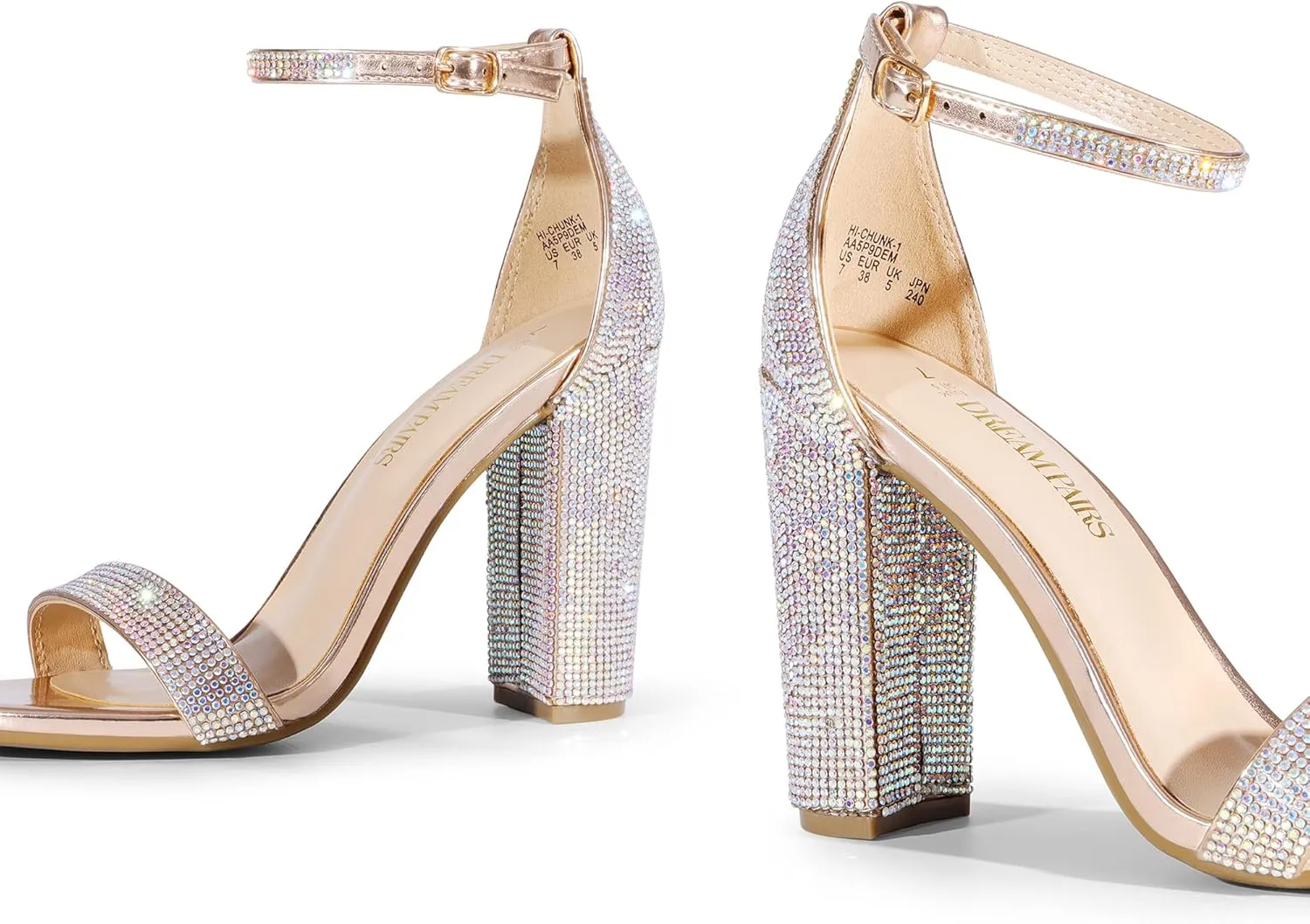 DREAM PAIRS Women's Hi-Chunk High Heel Pump Sandals