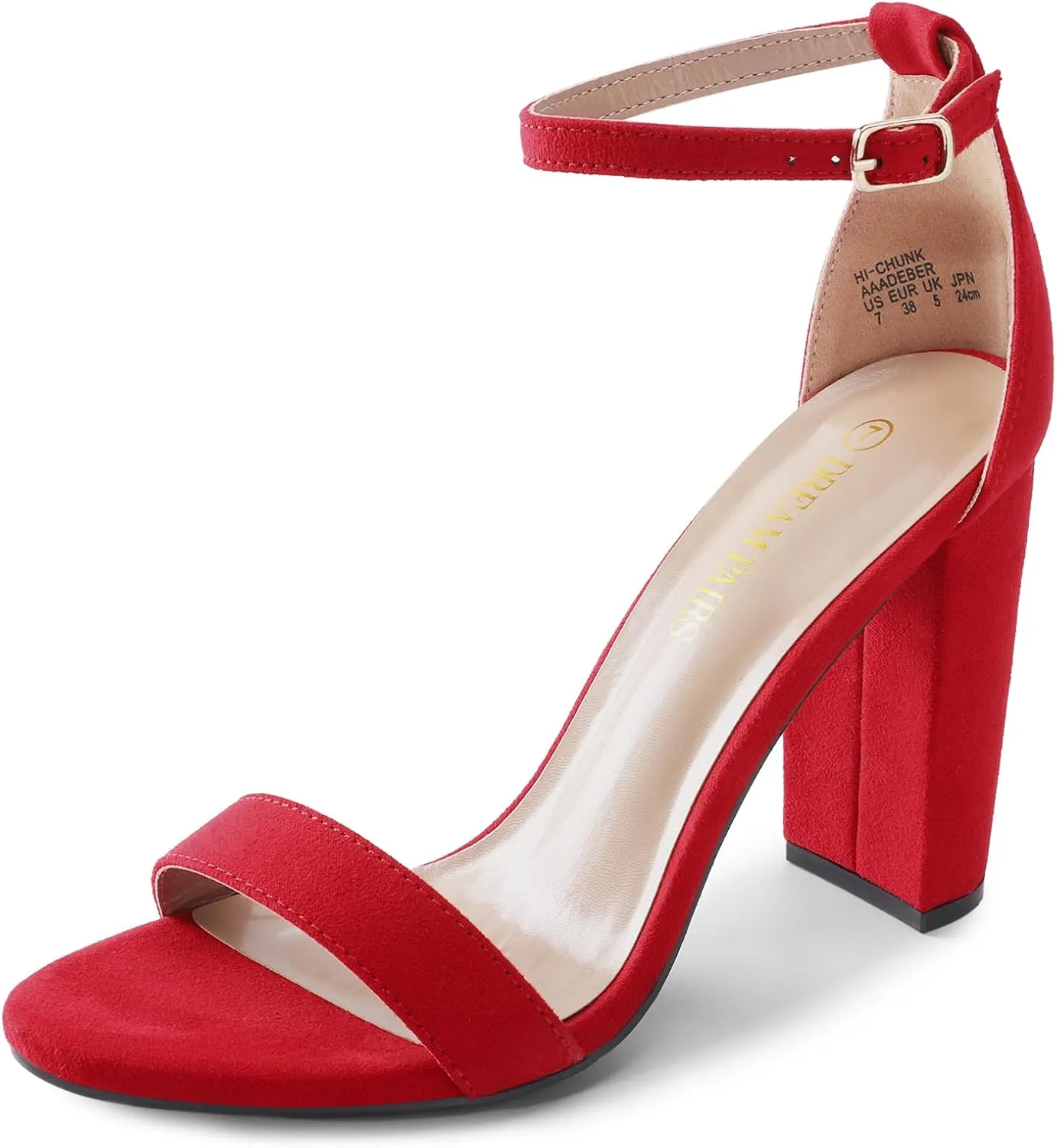 DREAM PAIRS Women's Hi-Chunk High Heel Pump Sandals