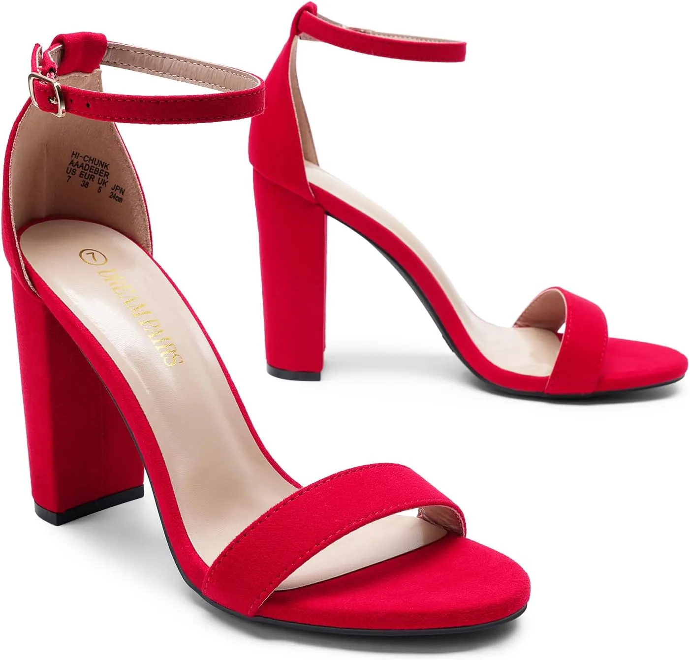 DREAM PAIRS Women's Hi-Chunk High Heel Pump Sandals