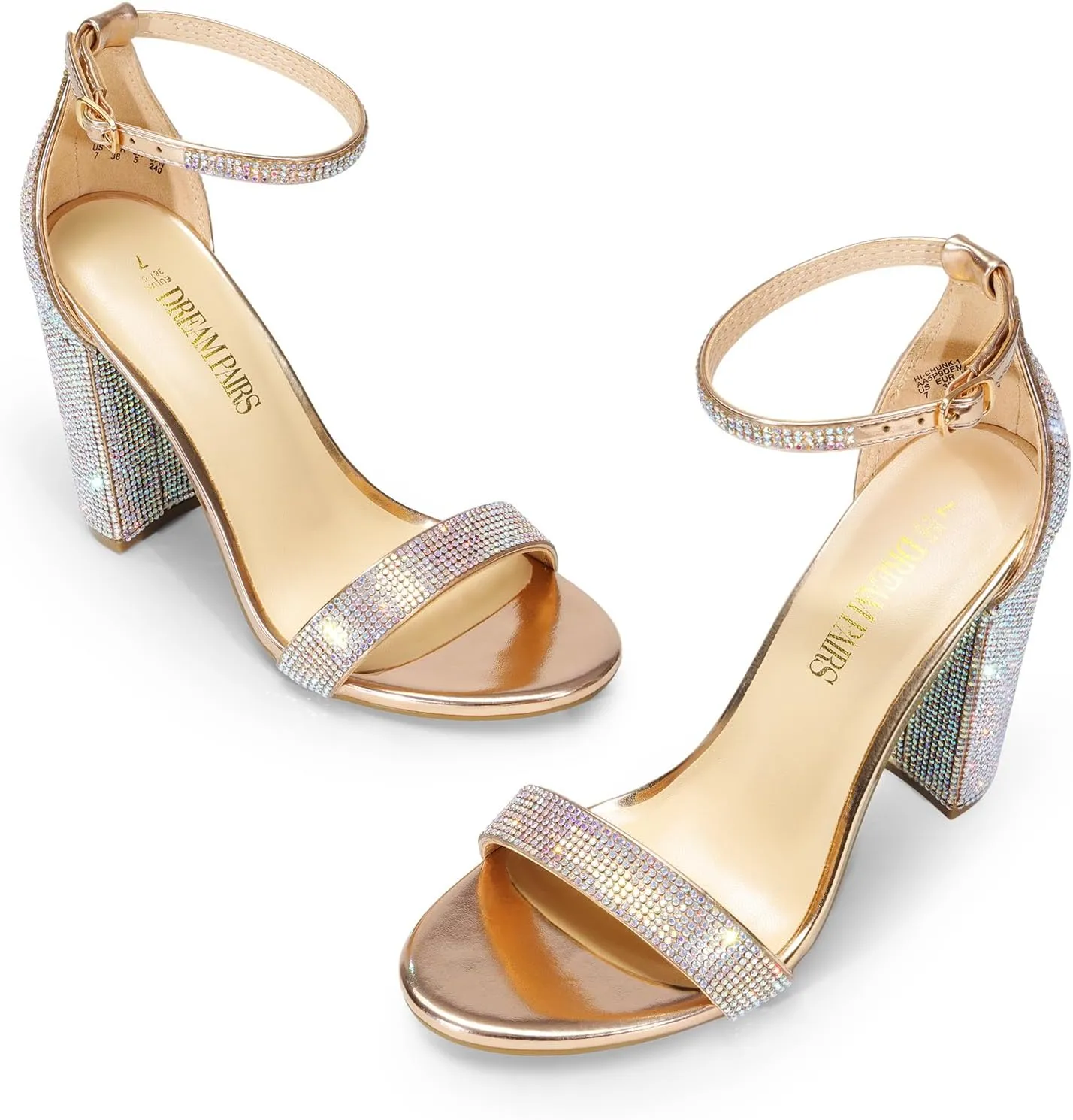 DREAM PAIRS Women's Hi-Chunk High Heel Pump Sandals