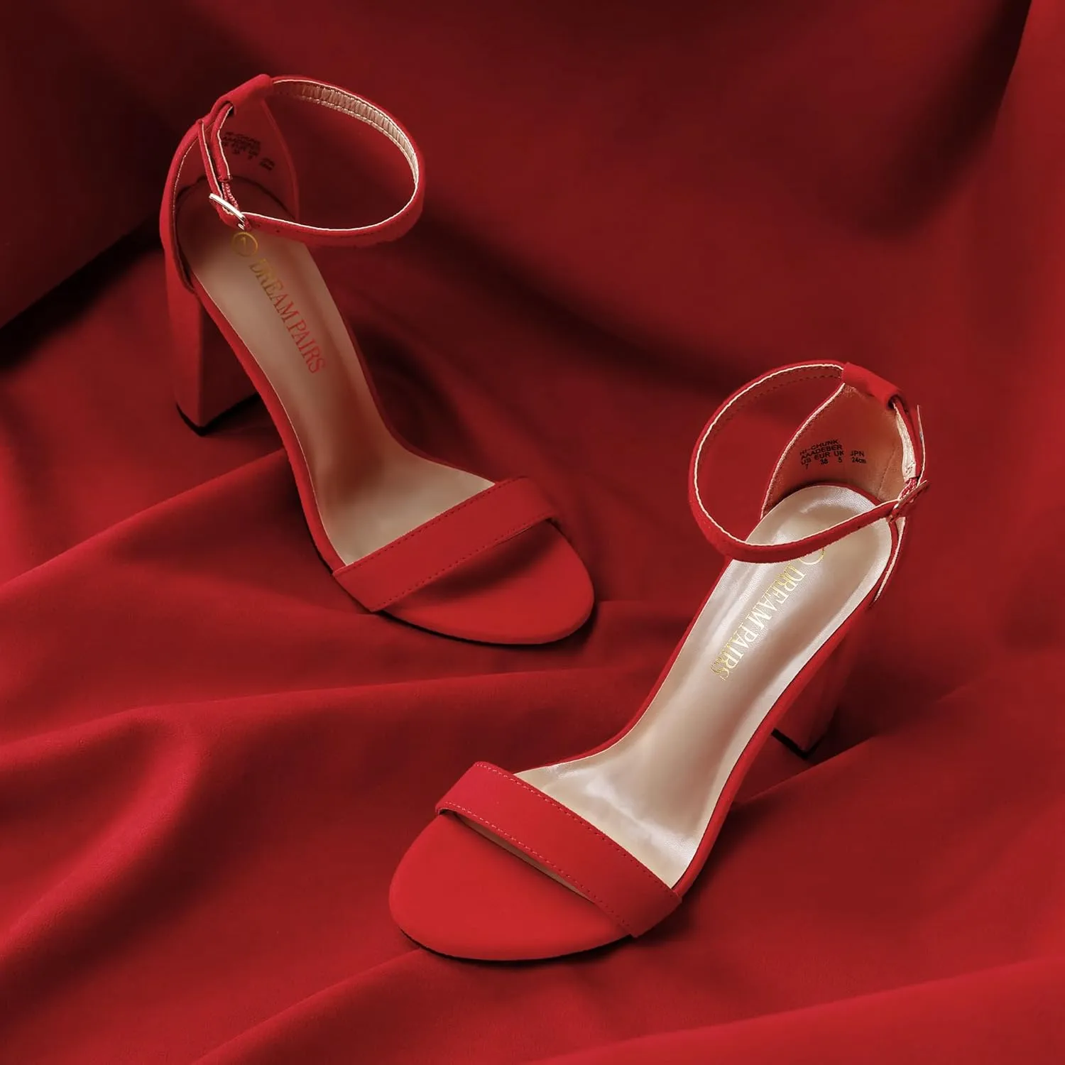 DREAM PAIRS Women's Hi-Chunk High Heel Pump Sandals