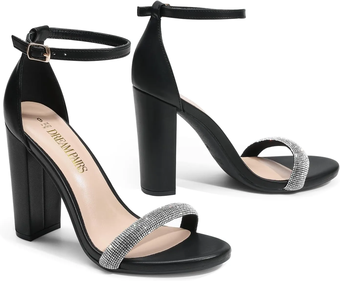 DREAM PAIRS Women's Hi-Chunk High Heel Pump Sandals