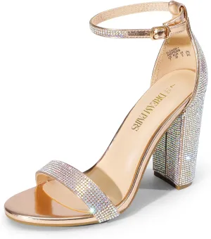 DREAM PAIRS Women's Hi-Chunk High Heel Pump Sandals