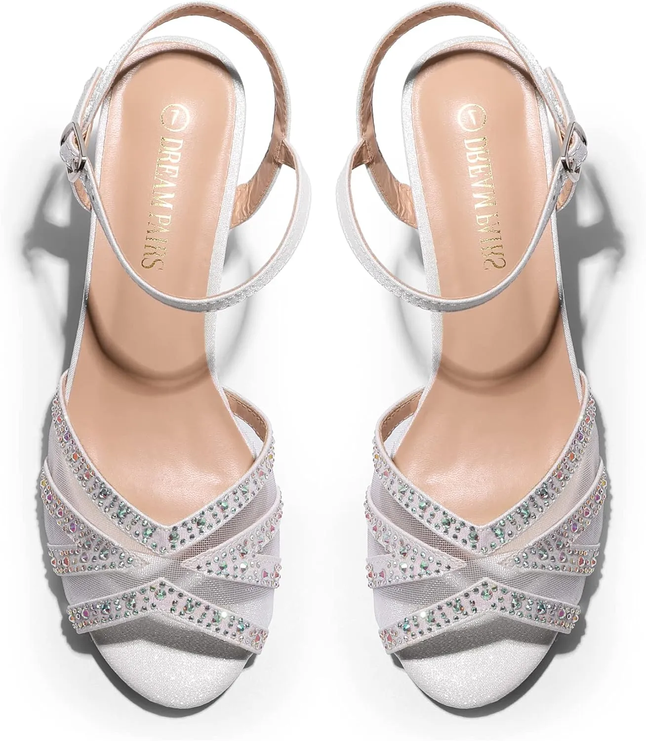 DREAM PAIRS Women's Nina Low Heel Pump Sandals
