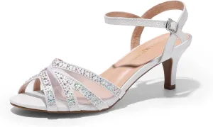 DREAM PAIRS Women's Nina Low Heel Pump Sandals