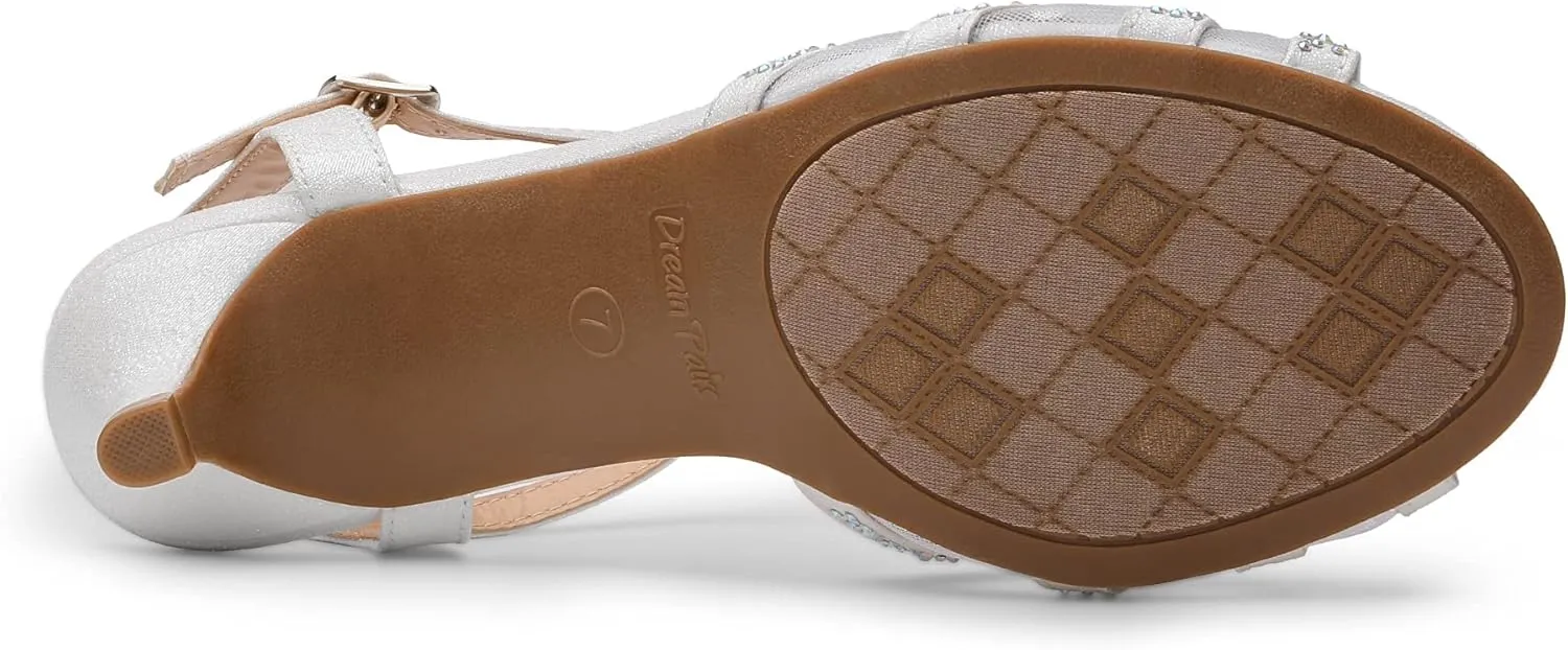 DREAM PAIRS Women's Nina Low Heel Pump Sandals