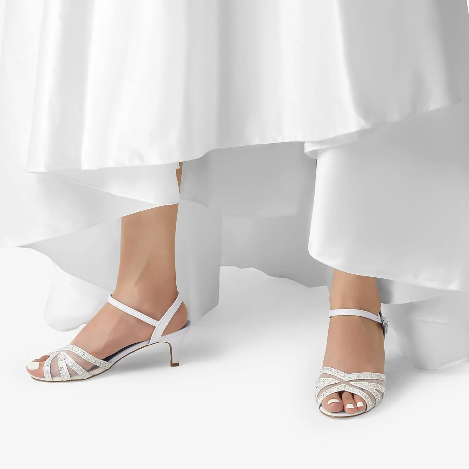 DREAM PAIRS Women's Nina Low Heel Pump Sandals
