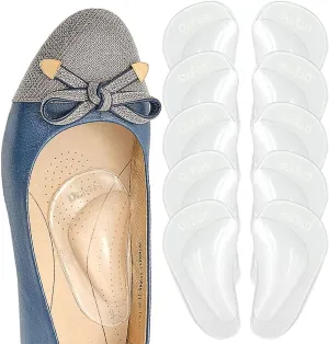 Dr.Foot Plantar Fasciitis Arch Support Shoe Insoles 5 Pairs, Thicken Gel Arch Pads for Flat Feet - Self-Adhesive Arch Cushions Inserts for Men and Women