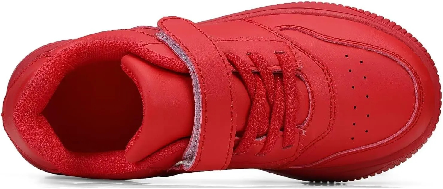 DSWED Black Boys Running Shoes for Girls Leather wear Athletic Kids Fashion Sneakers Tennis Shoes Big Kid Size