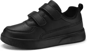DSWED Black Boys Running Shoes for Girls Leather wear Athletic Kids Fashion Sneakers Tennis Shoes Big Kid Size