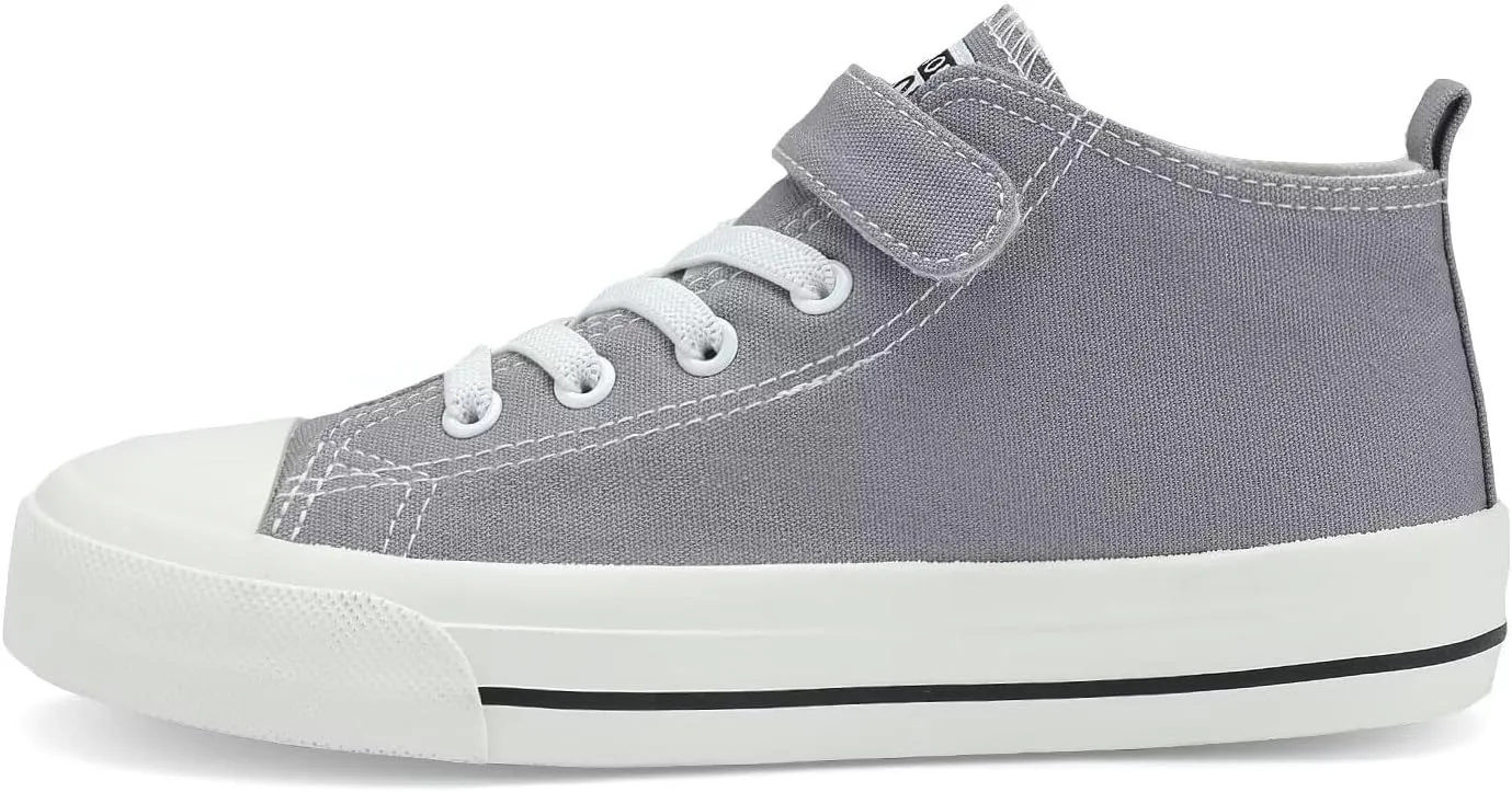 DSWED Toddler Little Kid Sneakers Boys and Girls Canvas Shoes High Top Casual Lightweight Classic Adjustable Strap Sneakers