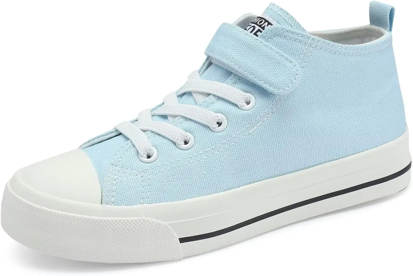 DSWED Toddler Little Kid Sneakers Boys and Girls Canvas Shoes High Top Casual Lightweight Classic Adjustable Strap Sneakers