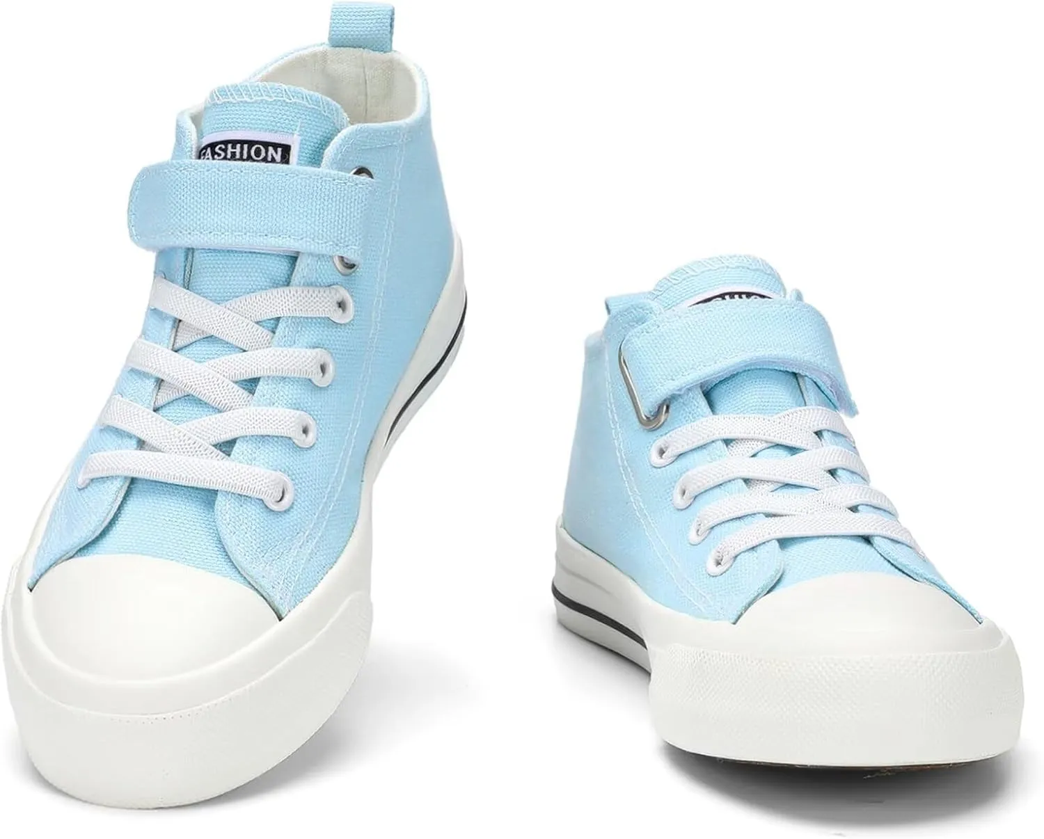 DSWED Toddler Little Kid Sneakers Boys and Girls Canvas Shoes High Top Casual Lightweight Classic Adjustable Strap Sneakers