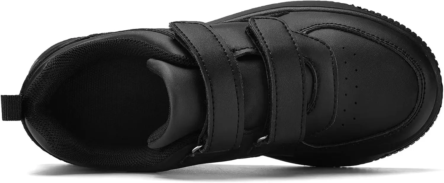 DSWED Unisex-Child Leather Lightweight Breathable Knit Athletic Running Sneakers for Kids Shoes for Boys Girls