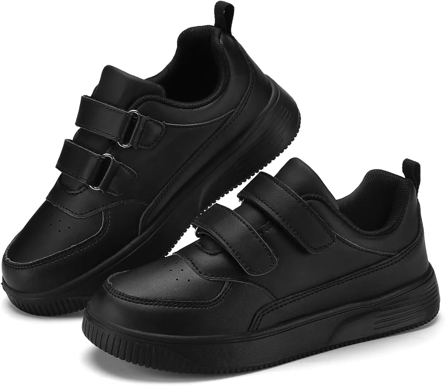DSWED Unisex-Child Leather Lightweight Breathable Knit Athletic Running Sneakers for Kids Shoes for Boys Girls