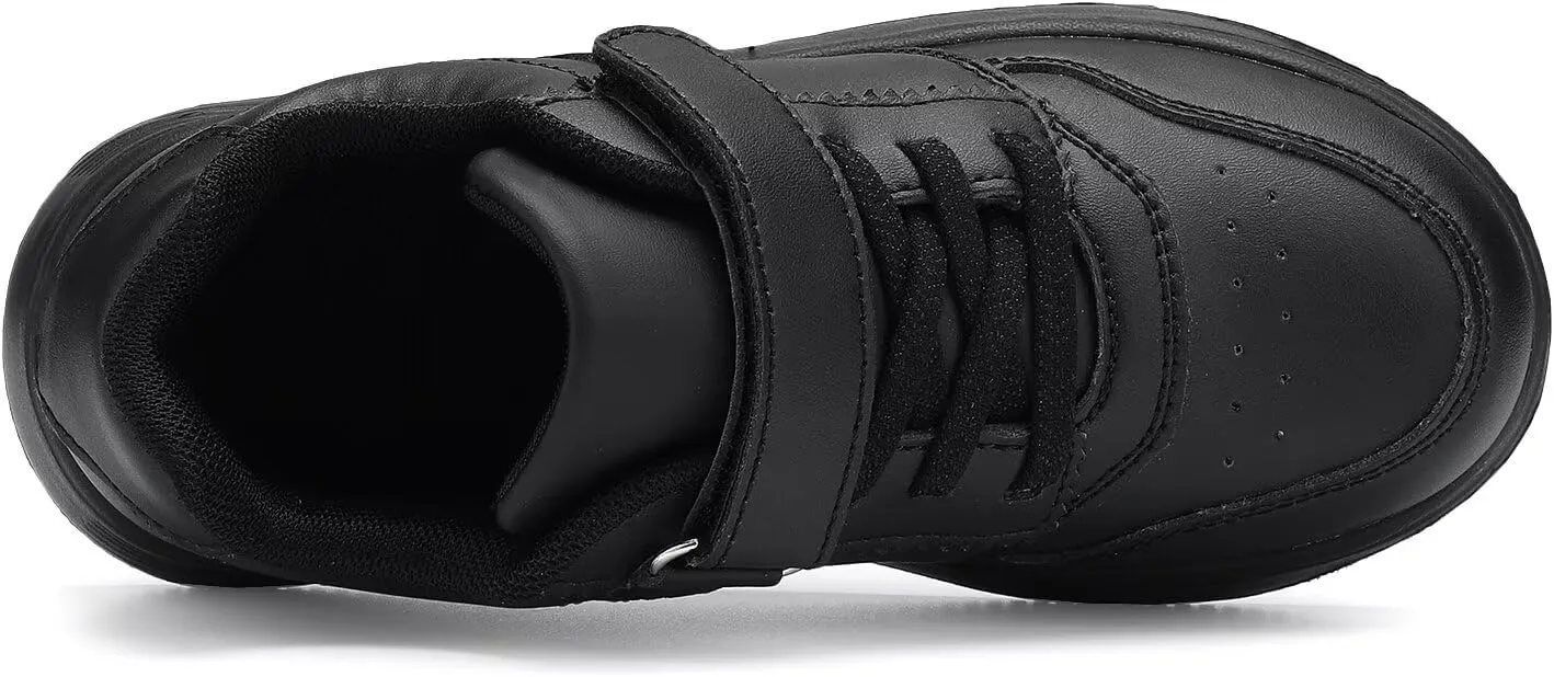 DSWED Unisex-Child Leather Lightweight Breathable Knit Athletic Running Sneakers for Kids Shoes for Boys Girls