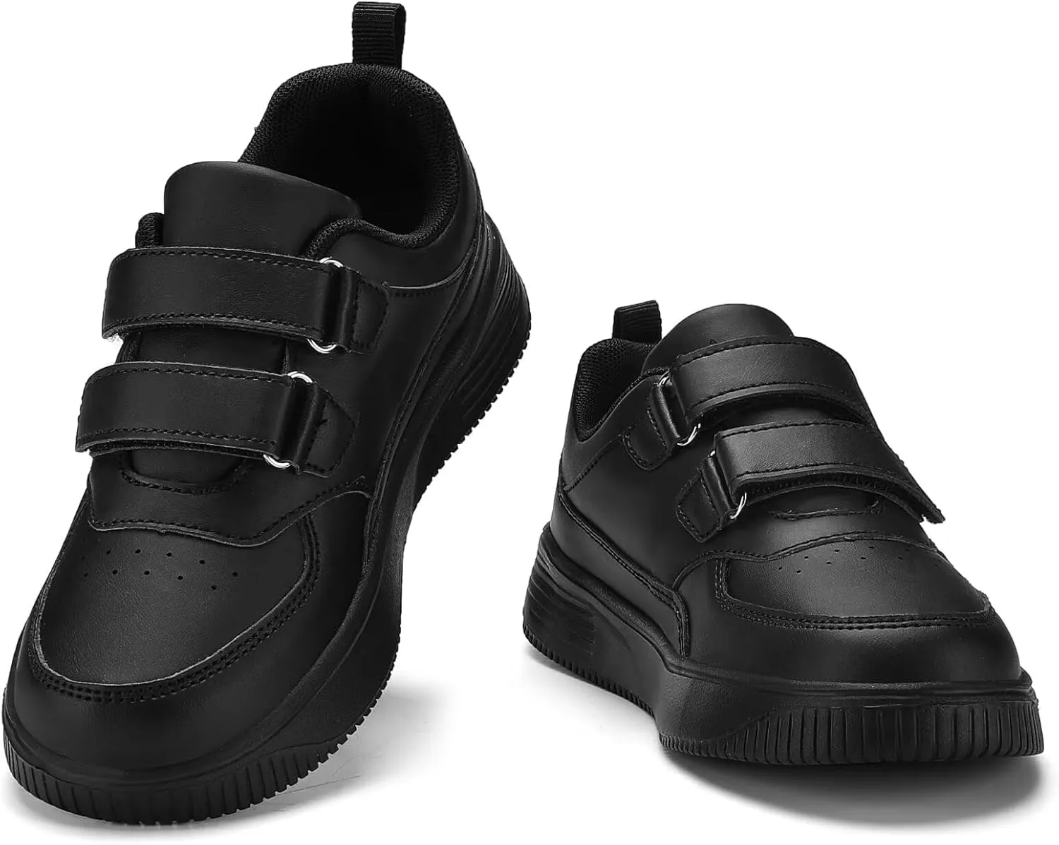 DSWED Unisex-Child Leather Lightweight Breathable Knit Athletic Running Sneakers for Kids Shoes for Boys Girls