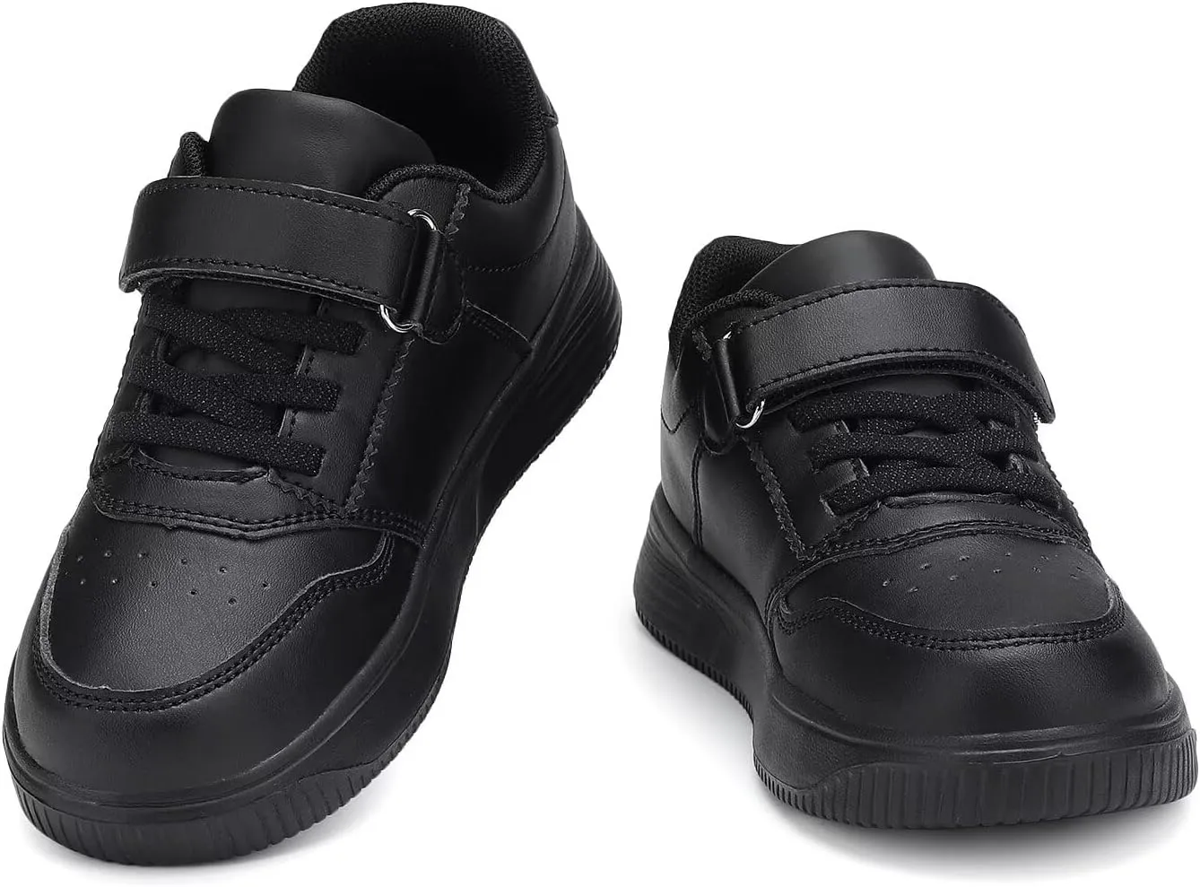 DSWED Unisex-Child Leather Lightweight Breathable Knit Athletic Running Sneakers for Kids Shoes for Boys Girls