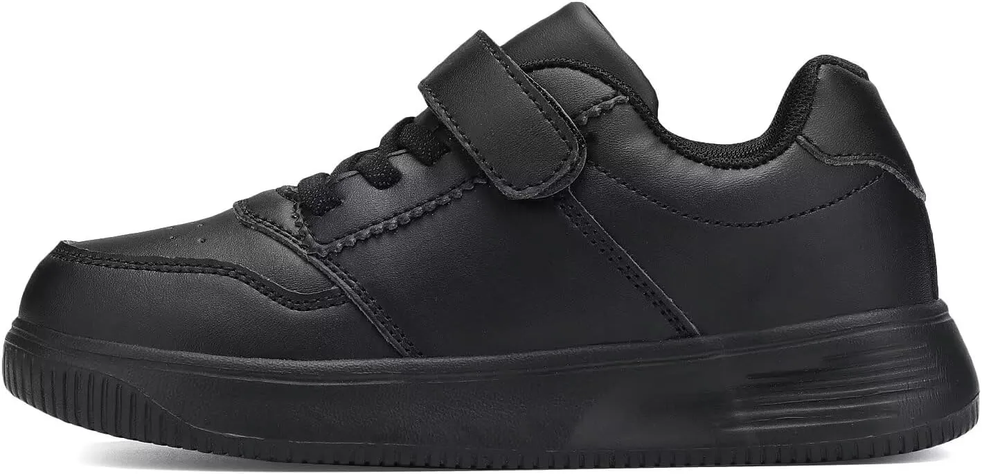 DSWED Unisex-Child Leather Lightweight Breathable Knit Athletic Running Sneakers for Kids Shoes for Boys Girls