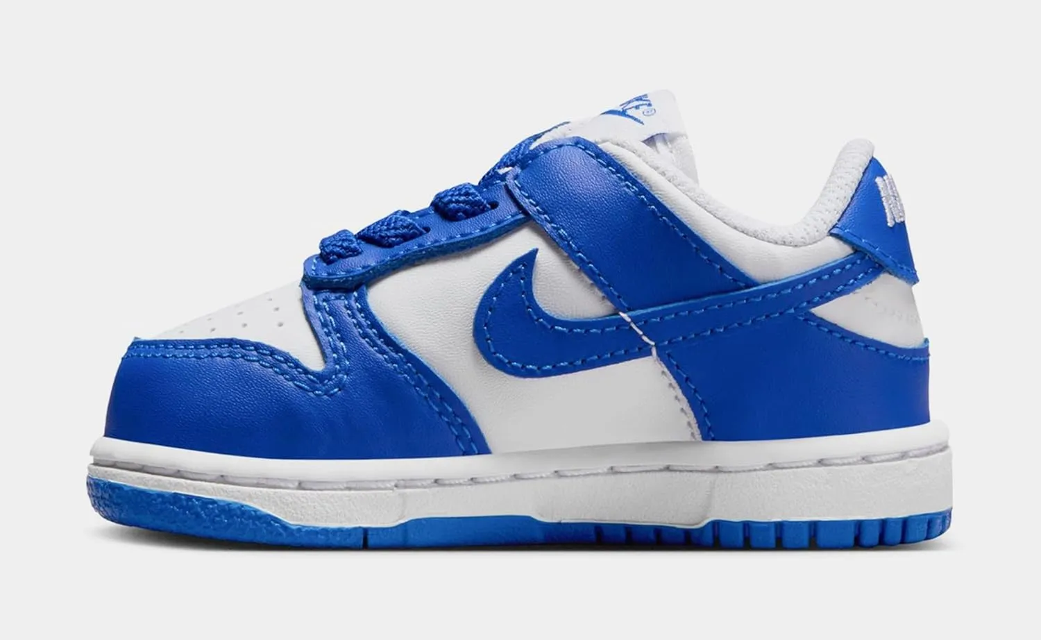 Dunk Low Infant Toddler Basketball Shoes (White/Hyper Royal/Hyper Royal) (FB9107-131, Blue/White)