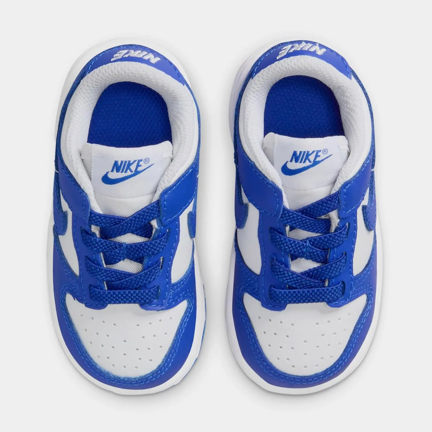 Dunk Low Infant Toddler Basketball Shoes (White/Hyper Royal/Hyper Royal) (FB9107-131, Blue/White)
