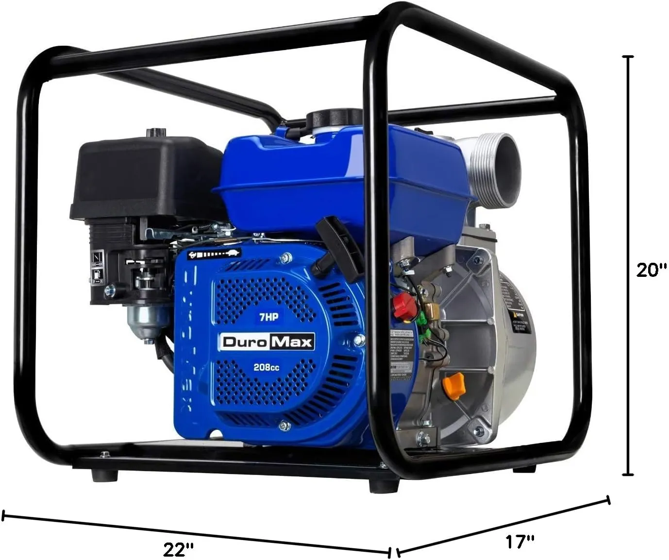 DuroMax XP650WP 208cc 220-Gpm 3,600-Rpm 3-Inch Gasoline Engine Portable Water Pump, 50 State Approved, XP650WP, Blue