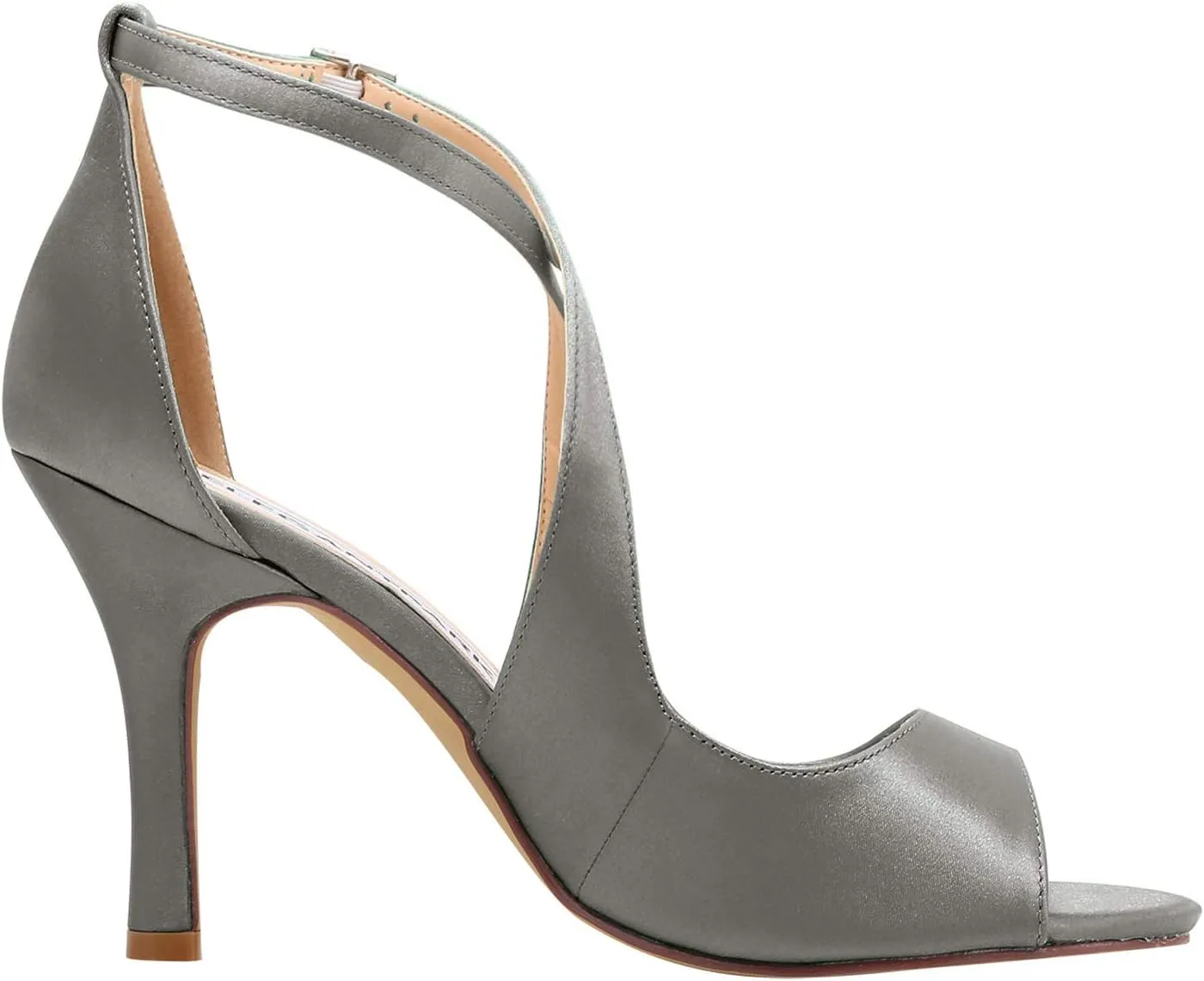 ELEGANTPARK Sandals for Women Peep Toe High Heels Cross Strappy Wedding Evening Dress Shoes Buckle Stain