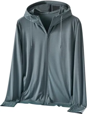 Exquisite UV Proof Hoodies Sunwear Jackets for Men Ice Feeling Outdoor Going Out Long-sleeve Loose Sun Protection Coat