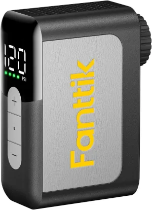 Fanttik X10 Ace Mini Tiny Bicycle Pump with Gauge, 120PSI Electric Bike Pump with Presta and Schrader Valve, Auto Stop, Fast Inflation for Road Bike