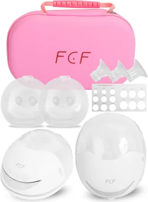 FCF Breast Pump E1 | Hands Free Breast Pump 4 Modes & 12 Levels,Wearable Breast Pump,Memory Function, Rechargeable,with 4 Size Flange,& Breast Milk Collector,2 Pack, White